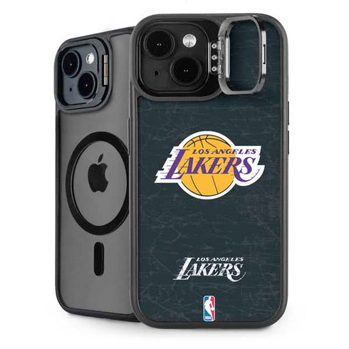 NBA Los Angeles Lakers Black Primary Logo iPhone 14 Kickstand Case
